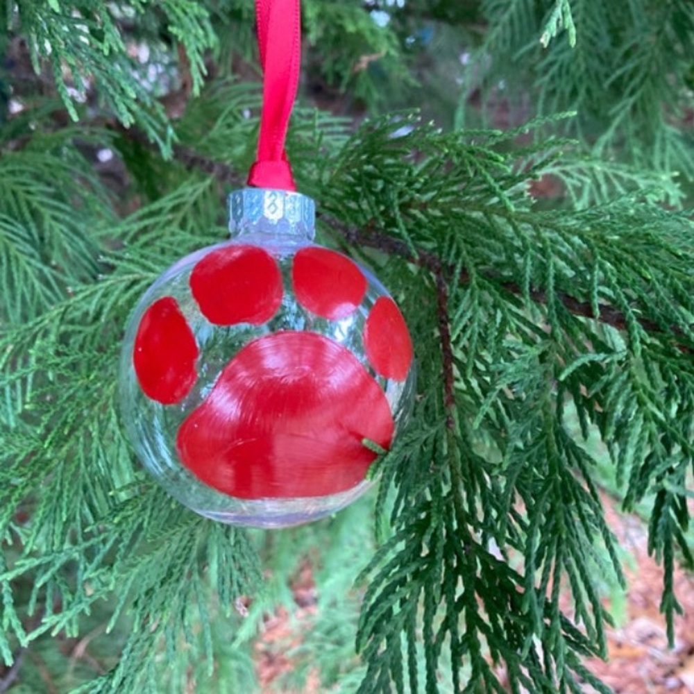 Paw Print Hand Painted Ornament